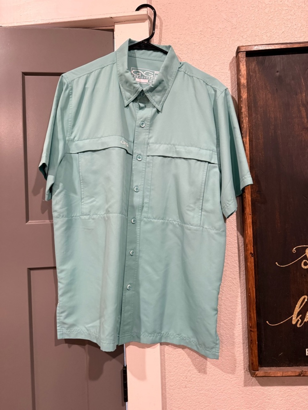 Gameguard Men's Short-Sleeve Button-Down Shirt - Seafoam
